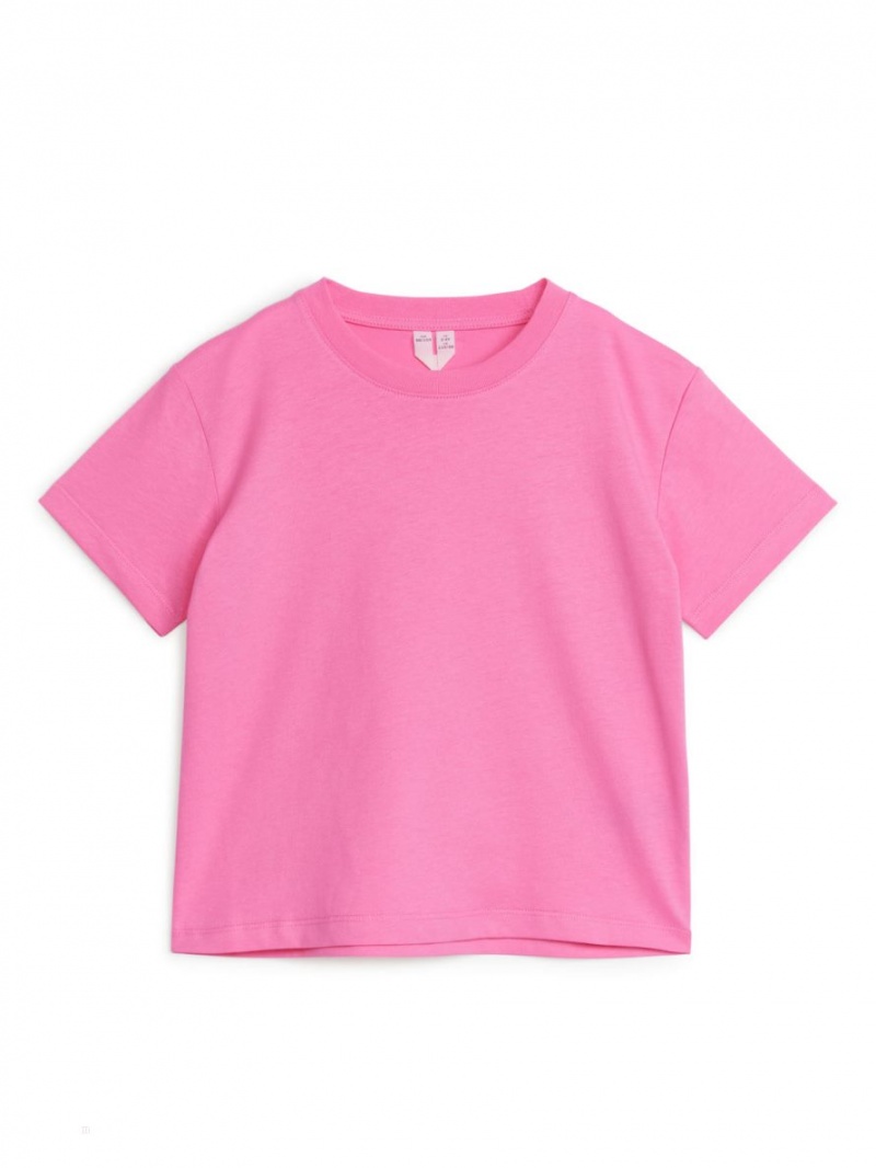 Tricouri Arket Crew-Neck Fete Roz | Romania-FGPL59728