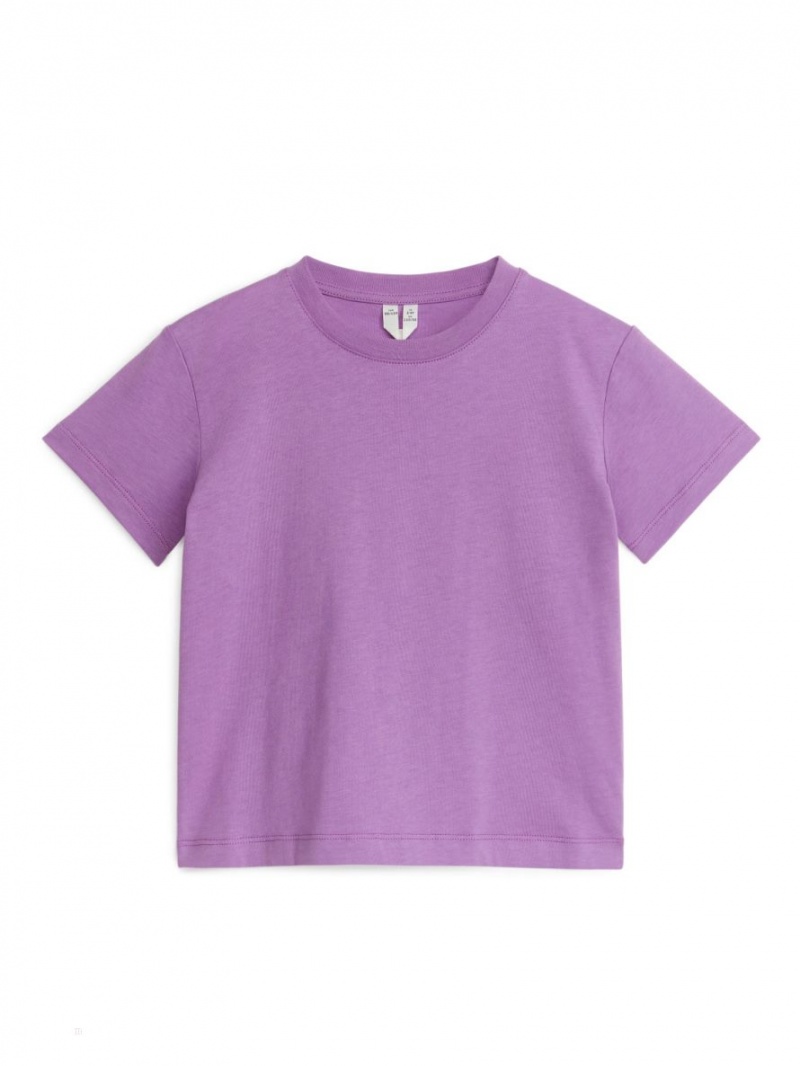 Tricouri Arket Crew-Neck Set of 3 Fete Violet Roz Albi | Romania-LBDK13259