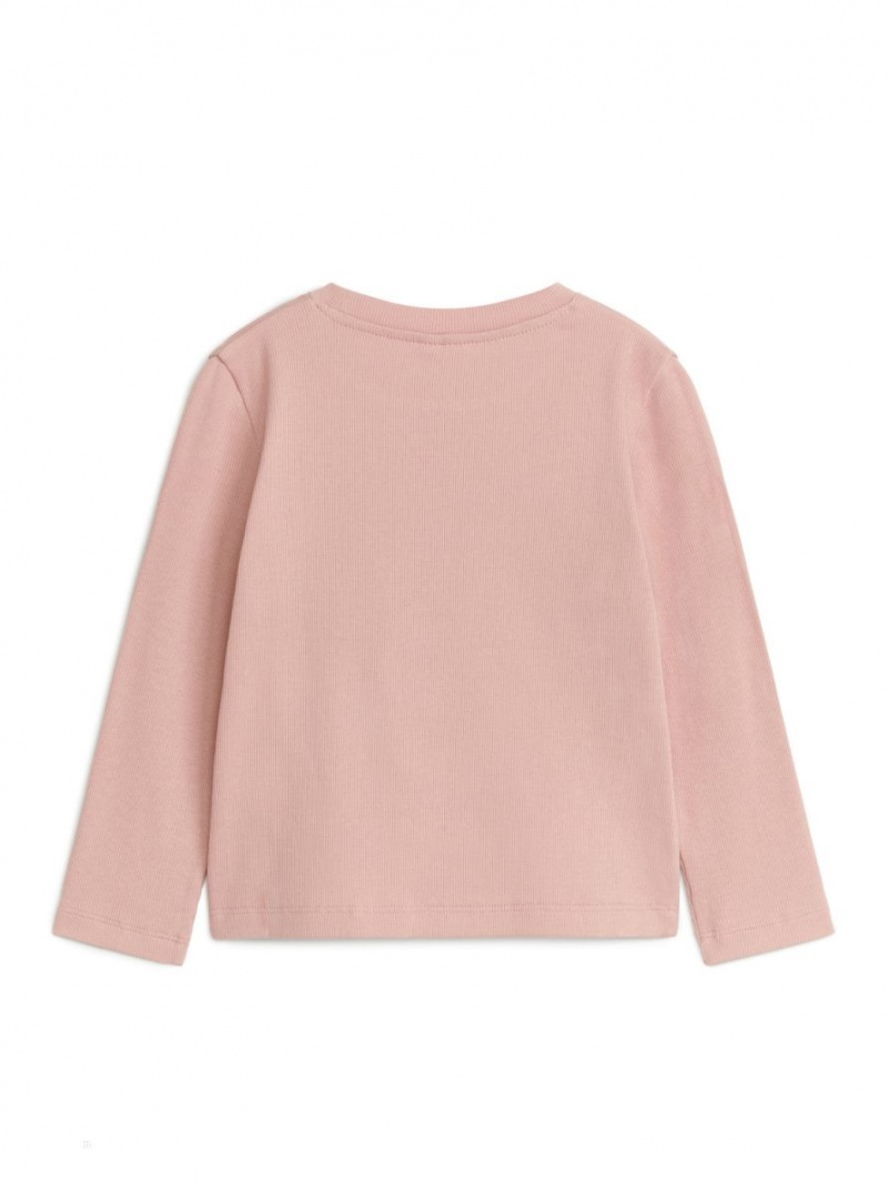 Tricouri Arket Cu Nervuri Long-Sleeve Fete Bej | Romania-FPAZ08639