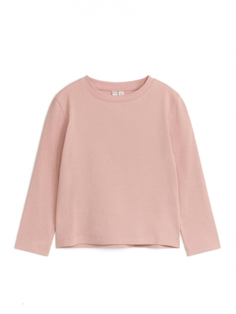 Tricouri Arket Cu Nervuri Long-Sleeve Fete Bej | Romania-FPAZ08639