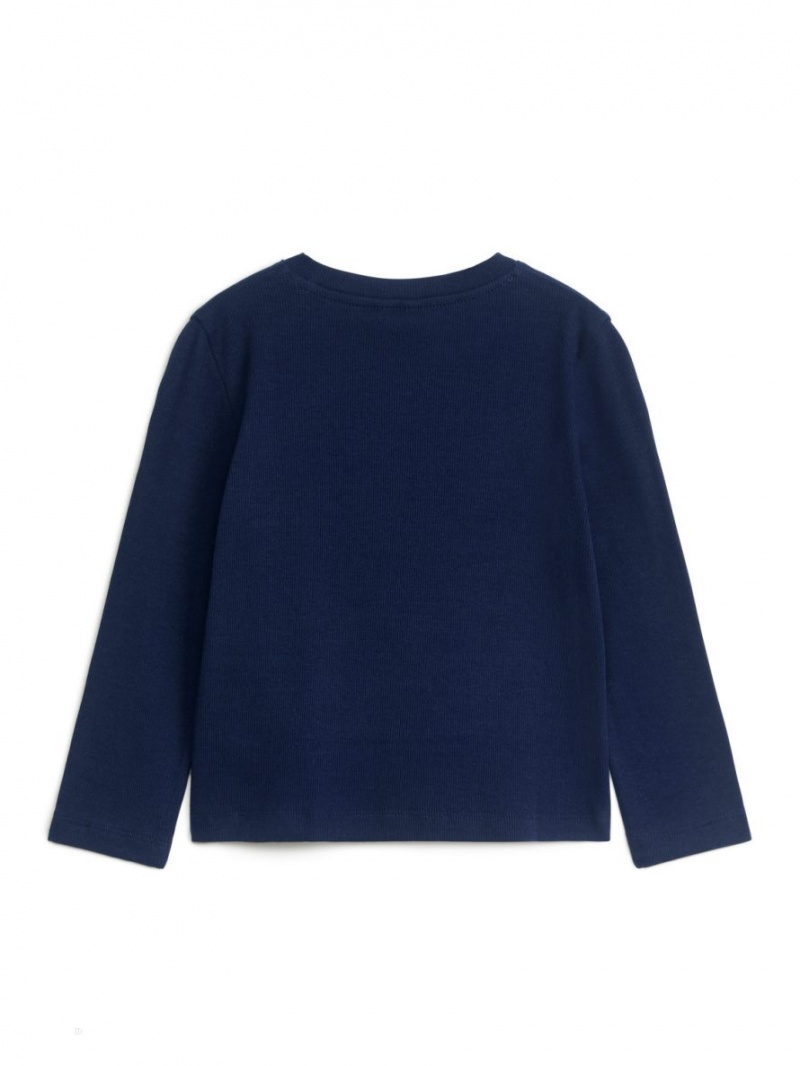 Tricouri Arket Cu Nervuri Long-Sleeve Fete Albastri Inchis | Romania-RPUN34852