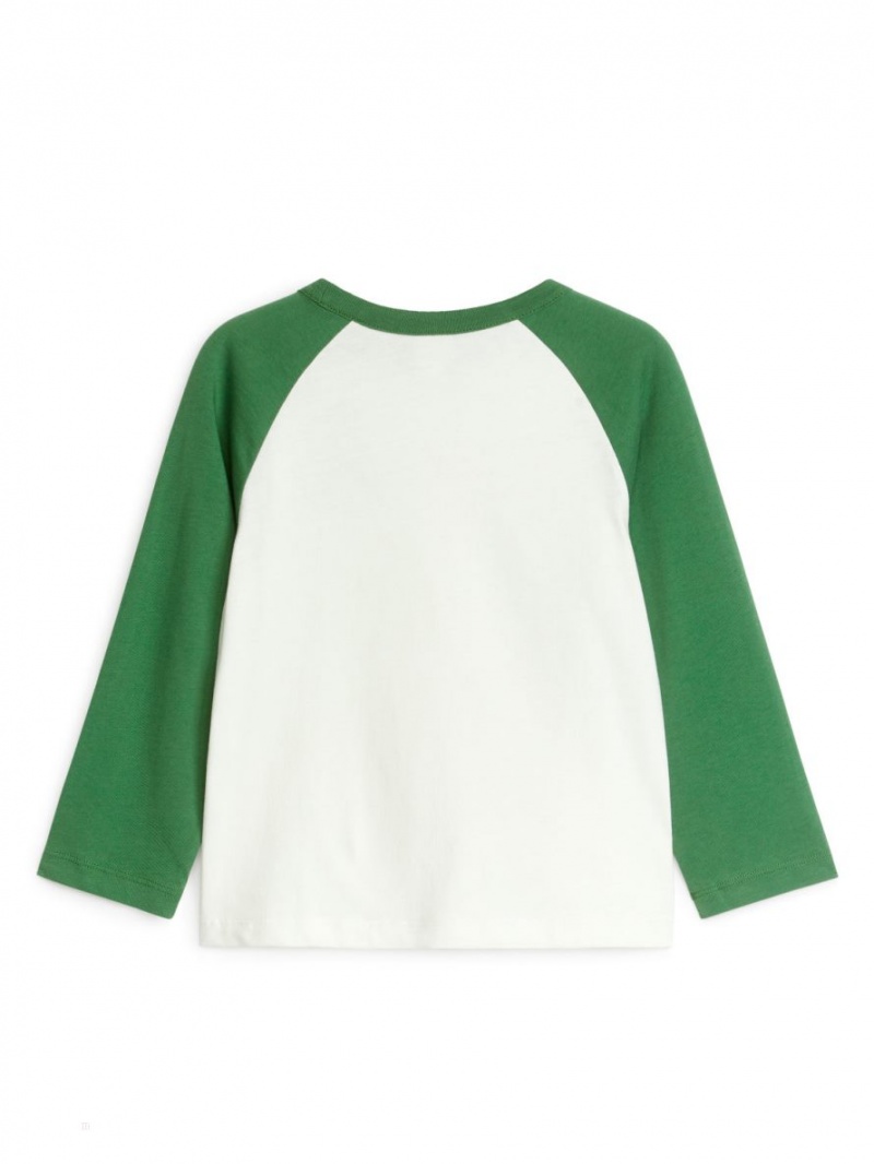 Tricouri Arket Long-Sleeve Baieti Albi Verzi | Romania-NHGV07812