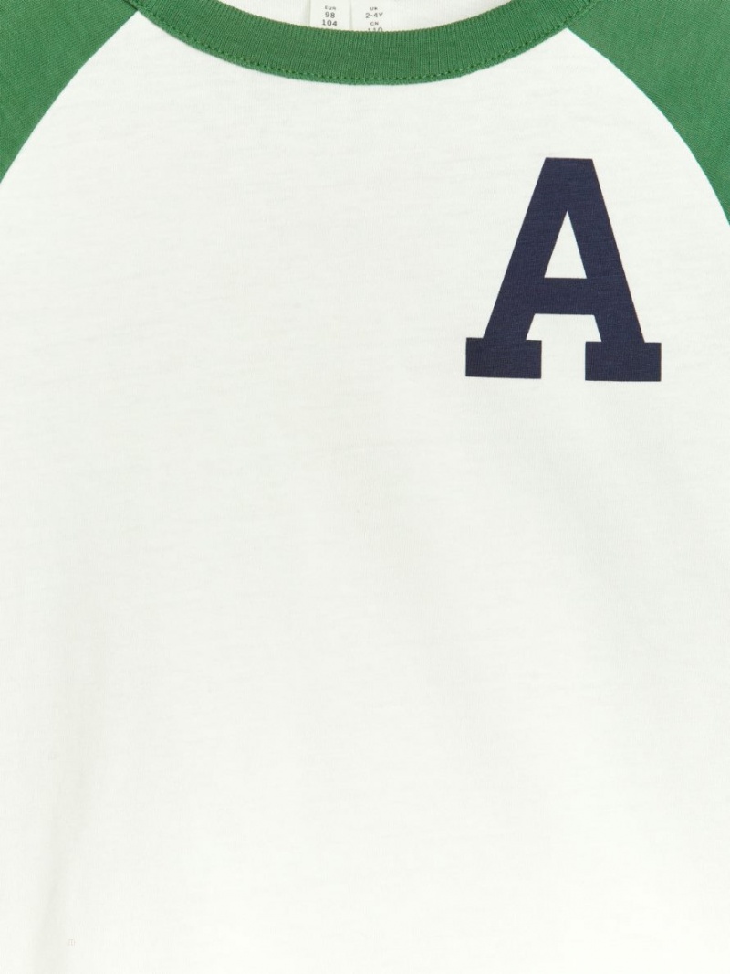 Tricouri Arket Long-Sleeve Baieti Albi Verzi | Romania-NHGV07812