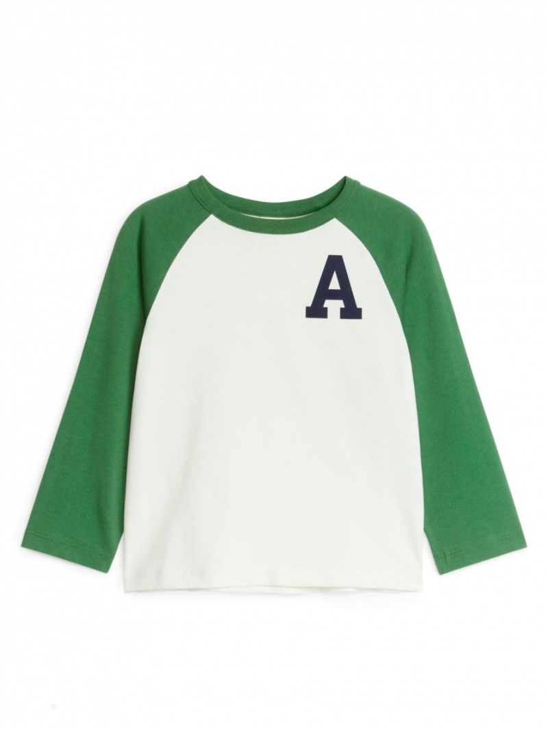 Tricouri Arket Long-Sleeve Baieti Albi Verzi | Romania-NHGV07812