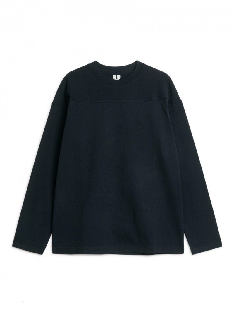 Tricouri Arket Long-Sleeve Barbati Albastri Inchis | Romania-GPDH61203