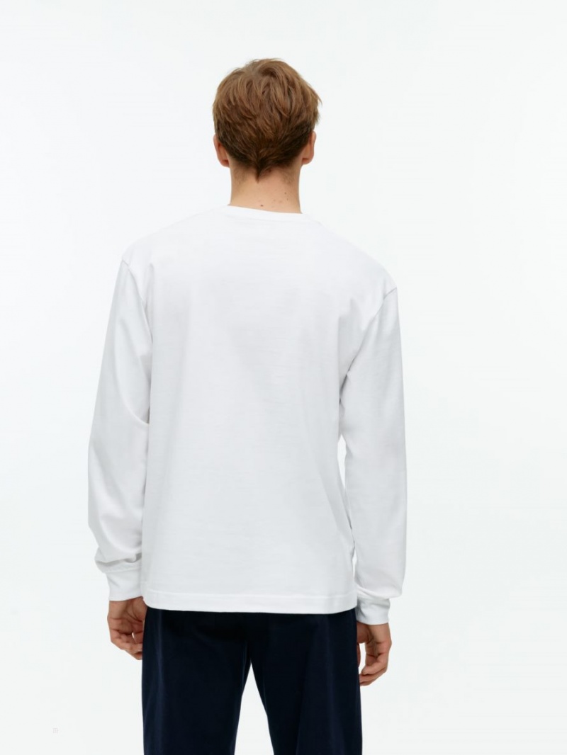 Tricouri Arket Long-Sleeve Barbati Albi | Romania-FRUT85321