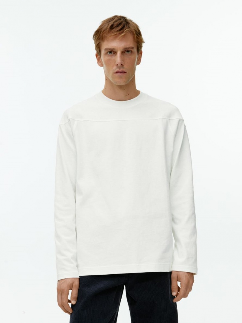 Tricouri Arket Long-Sleeve Barbati Albi | Romania-ONQG61952