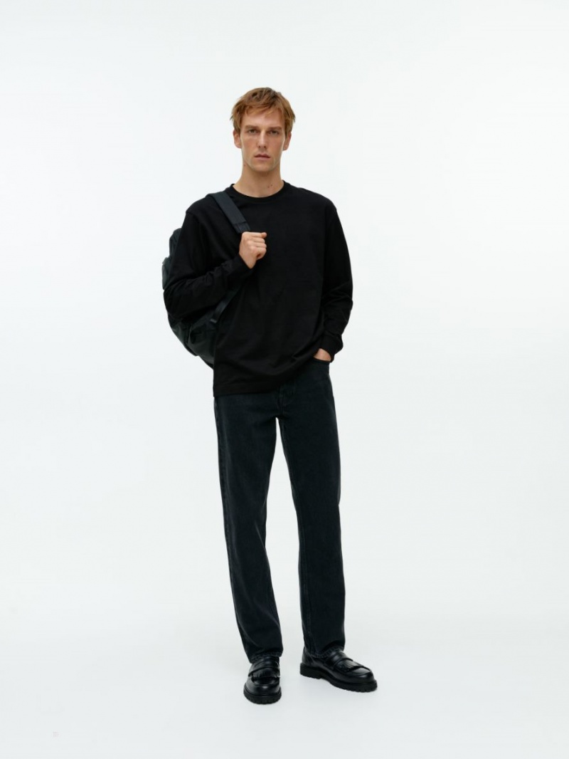 Tricouri Arket Long-Sleeve Barbati Negrii | Romania-ESNC72038