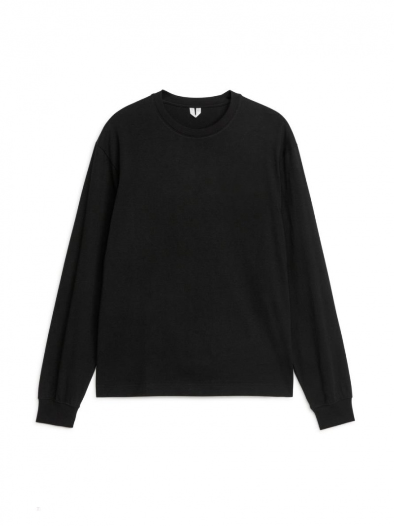 Tricouri Arket Long-Sleeve Barbati Negrii | Romania-ESNC72038