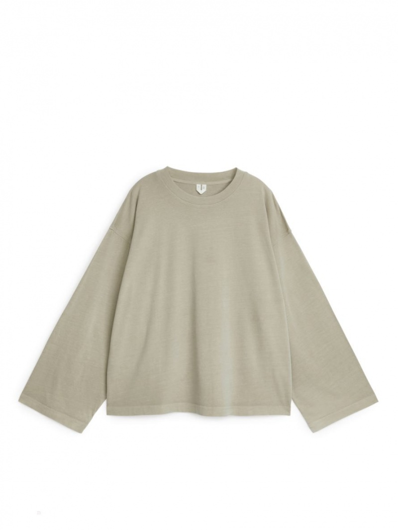 Tricouri Arket Long-Sleeve Dama Bej | Romania-LZAV15023