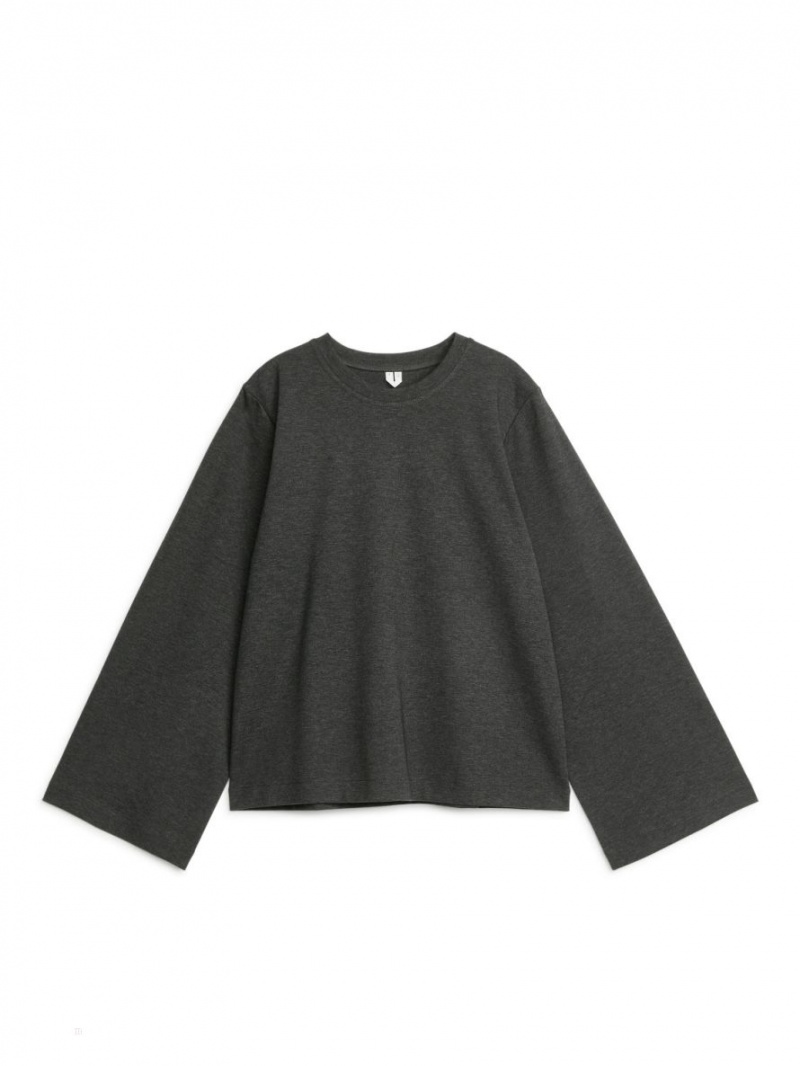 Tricouri Arket Long-Sleeve Dama Gri Inchis | Romania-ZHOG24031