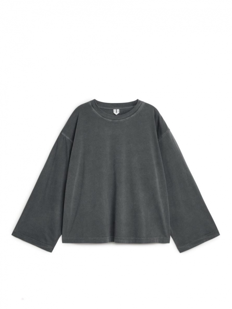 Tricouri Arket Long-Sleeve Dama Negrii | Romania-TLNO26419