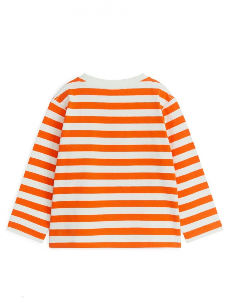 Tricouri Arket Long-Sleeved Baieti Portocalii Albi | Romania-JQAD04175