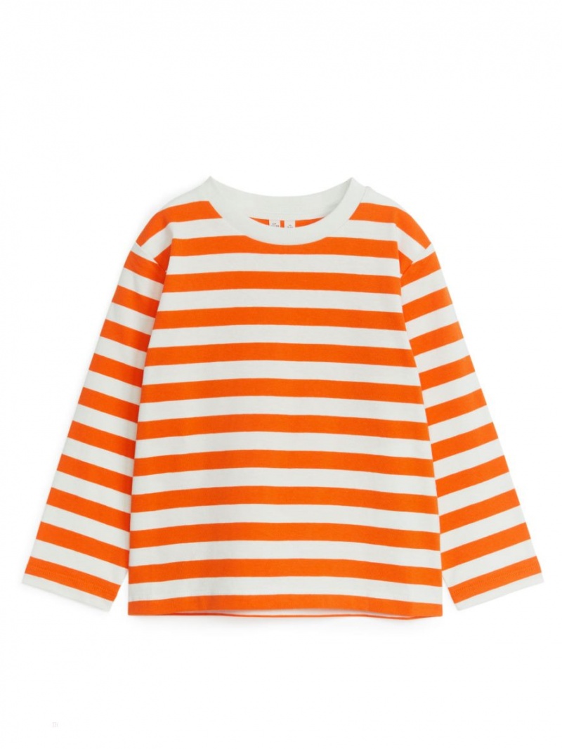 Tricouri Arket Long-Sleeved Baieti Portocalii Albi | Romania-JQAD04175
