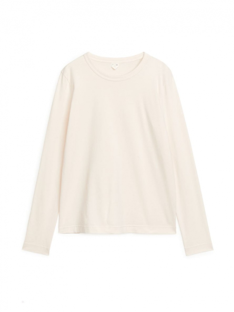 Tricouri Arket Long-Sleeved Dama Albi | Romania-IVHJ32960