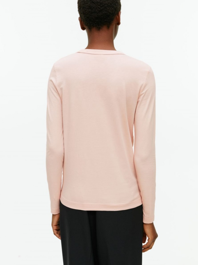 Tricouri Arket Long-Sleeved Dama Roz Bej | Romania-YFDJ36785