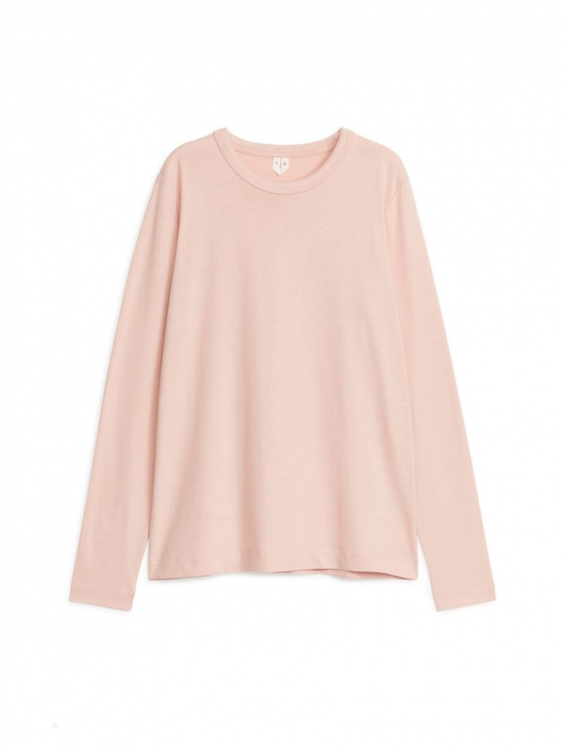 Tricouri Arket Long-Sleeved Dama Roz Bej | Romania-YFDJ36785