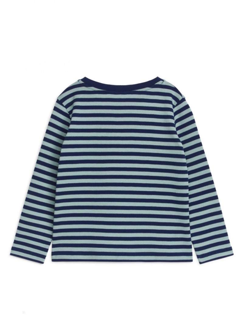 Tricouri Arket Long-Sleeved Fete Albastri Turcoaz | Romania-HXQY38046