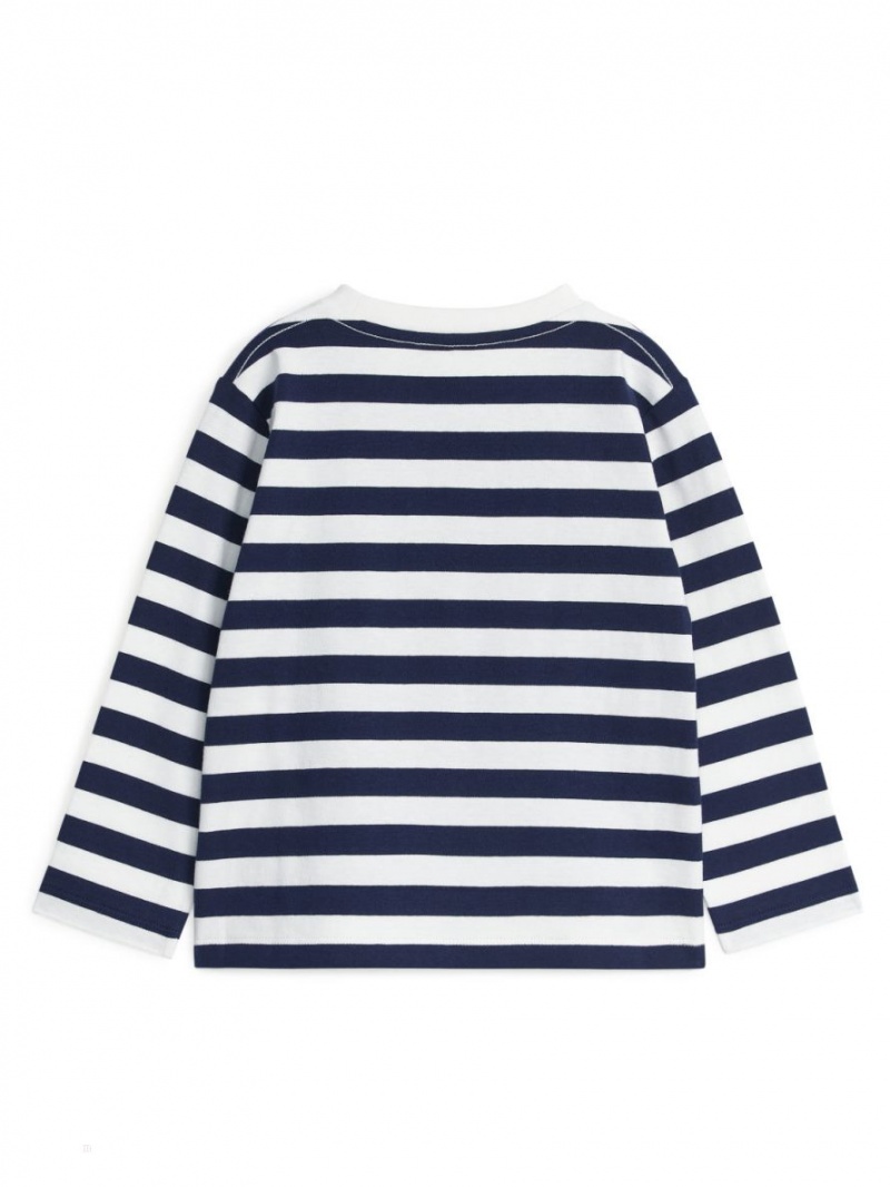 Tricouri Arket Long-Sleeved Fete Albastri Inchis | Romania-VPGO05817