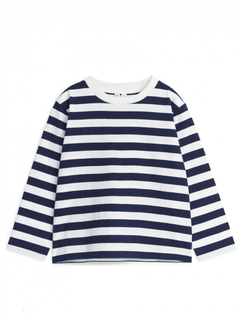 Tricouri Arket Long-Sleeved Fete Albastri Inchis | Romania-VPGO05817