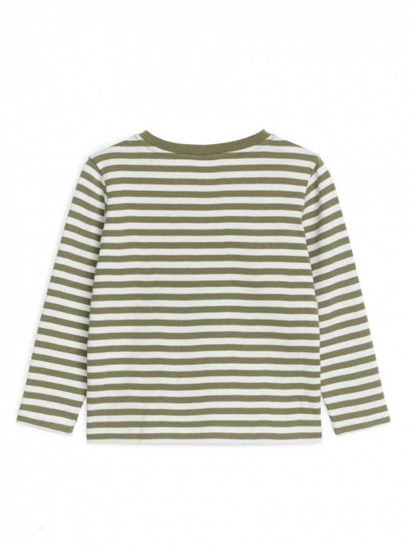 Tricouri Arket Long-Sleeved Fete Albi Verzi | Romania-JMCF61302