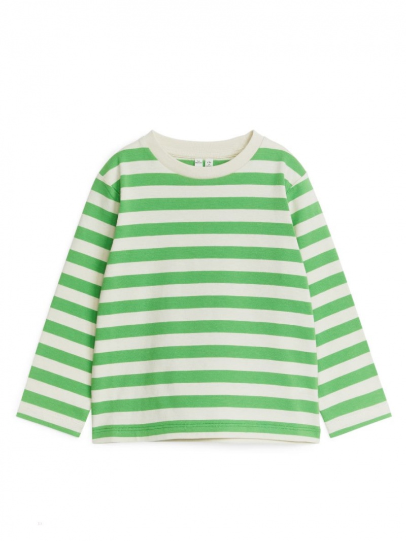 Tricouri Arket Long-Sleeved Fete Verzi Albi | Romania-BFSM36087