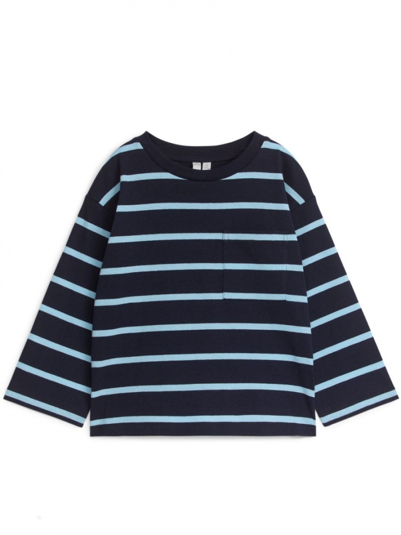 Tricouri Arket Long Sleeve Baieti Albastri Inchis | Romania-ZLYV35972
