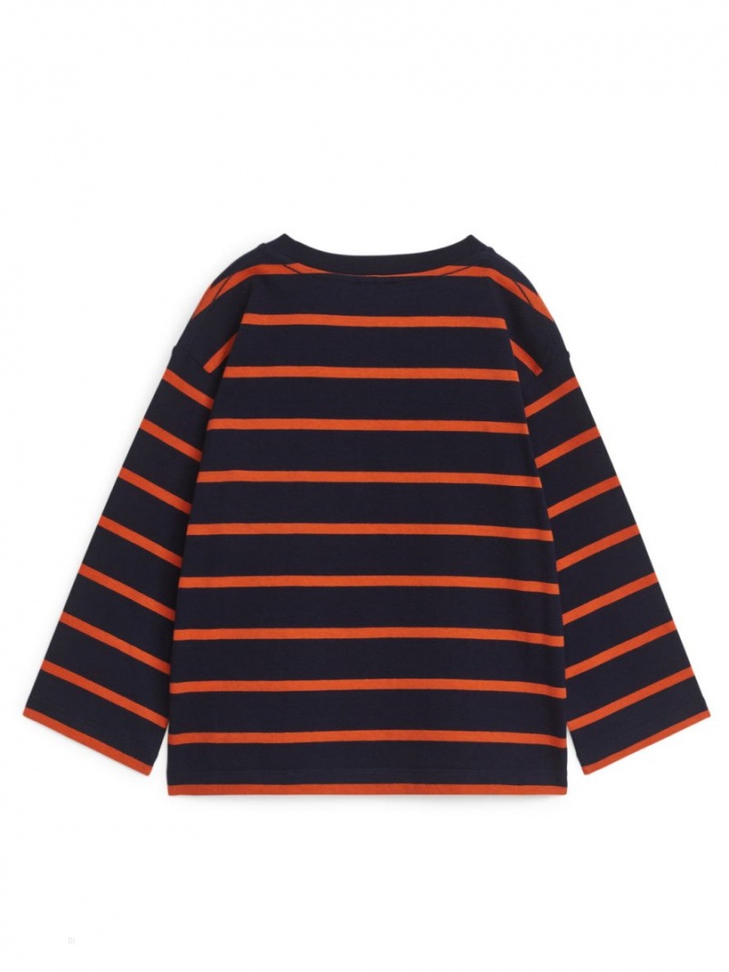 Tricouri Arket Long Sleeve Baieti Albastri Inchis | Romania-VTDP78594