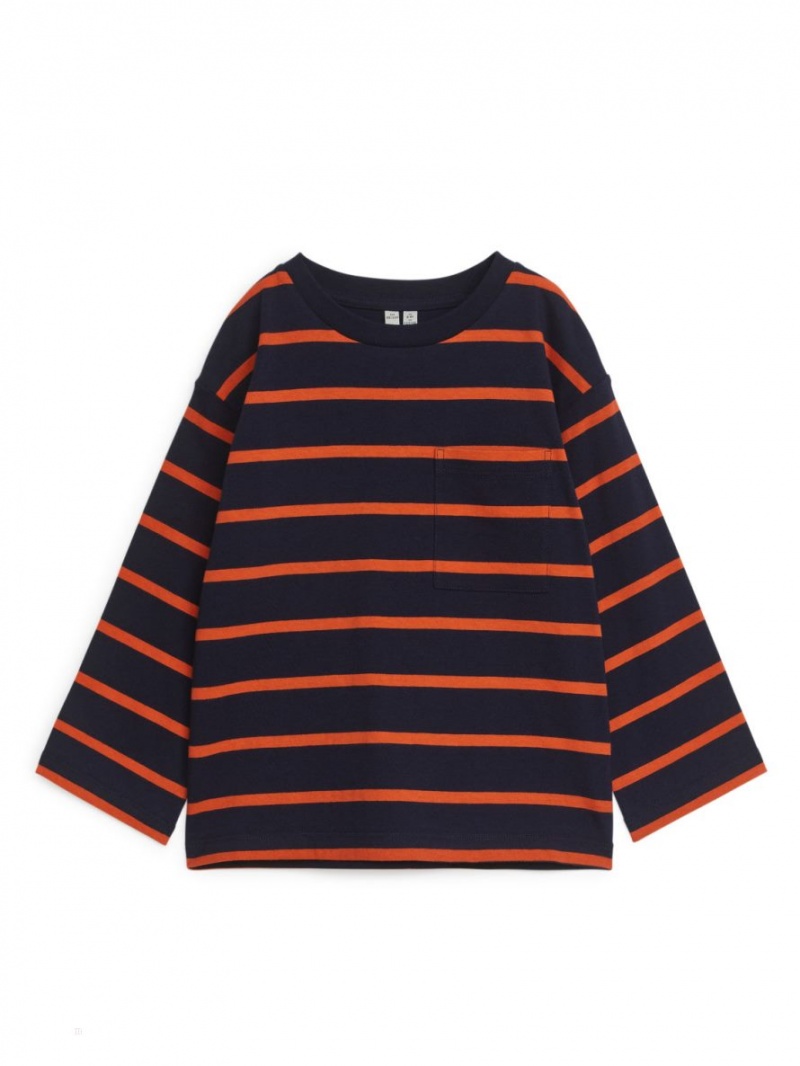 Tricouri Arket Long Sleeve Baieti Albastri Inchis | Romania-VTDP78594