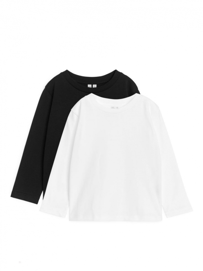 Tricouri Arket Long Sleeve Set of 2 Fete Albi Negrii | Romania-SPHJ76219