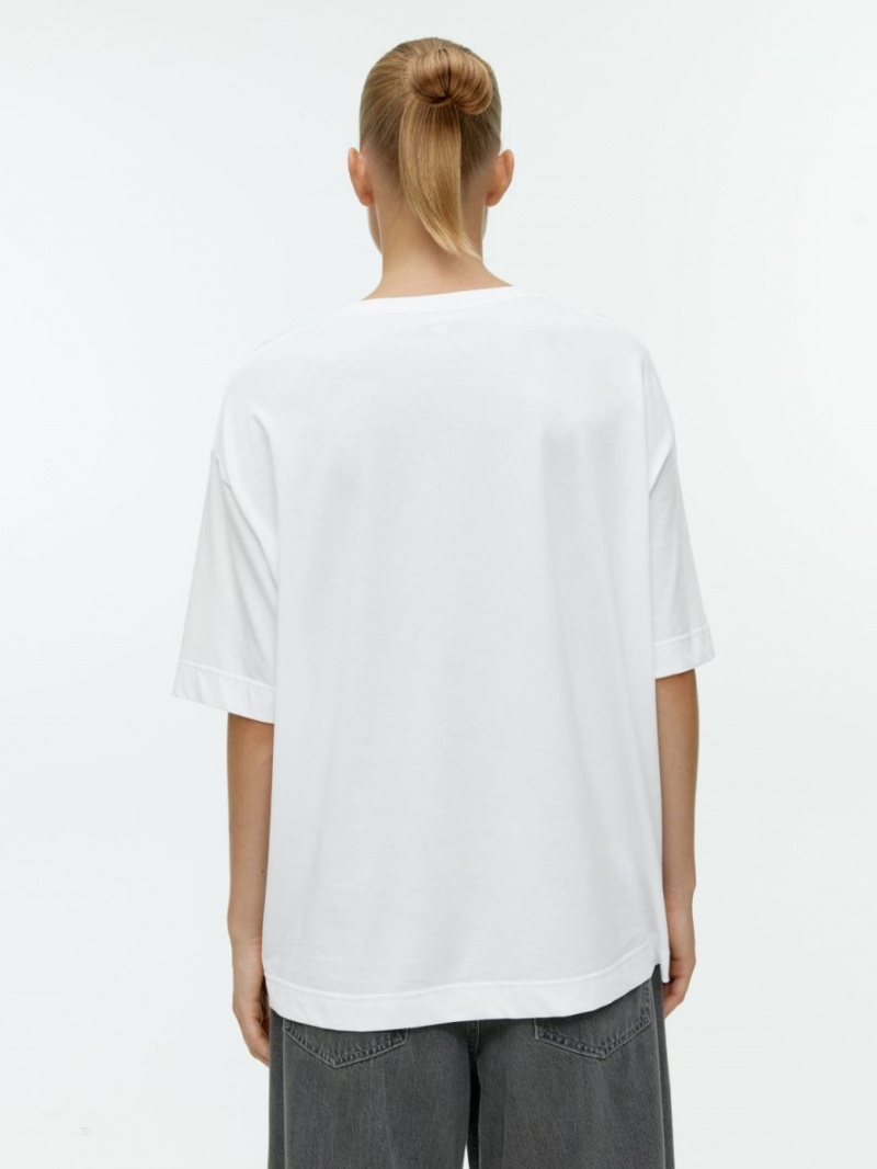 Tricouri Arket Oversized Dama Albi | Romania-HRIQ54163