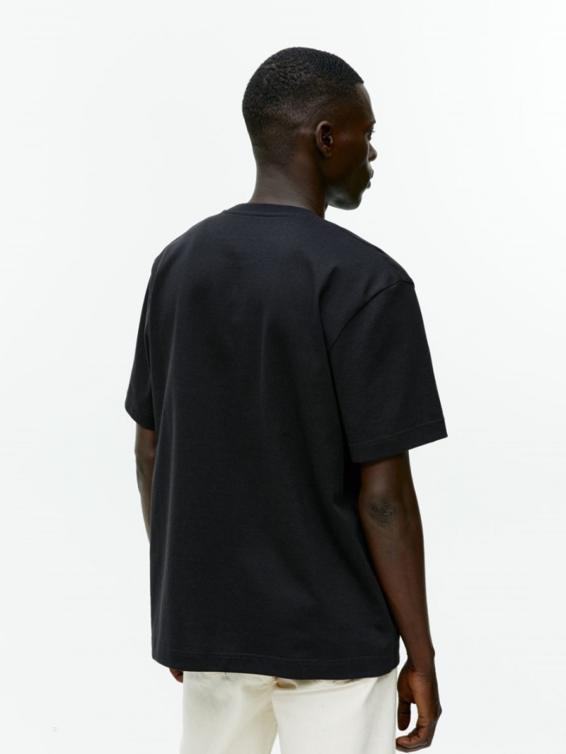 Tricouri Arket Oversized Heavyweight Barbati Negrii | Romania-RKDI38796
