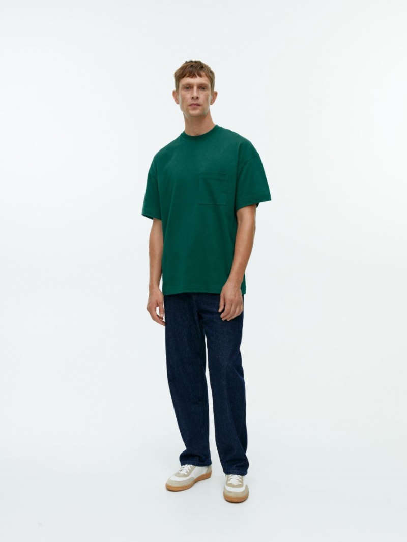 Tricouri Arket Oversized Heavyweight Barbati Verzi Inchis | Romania-NMLW15629