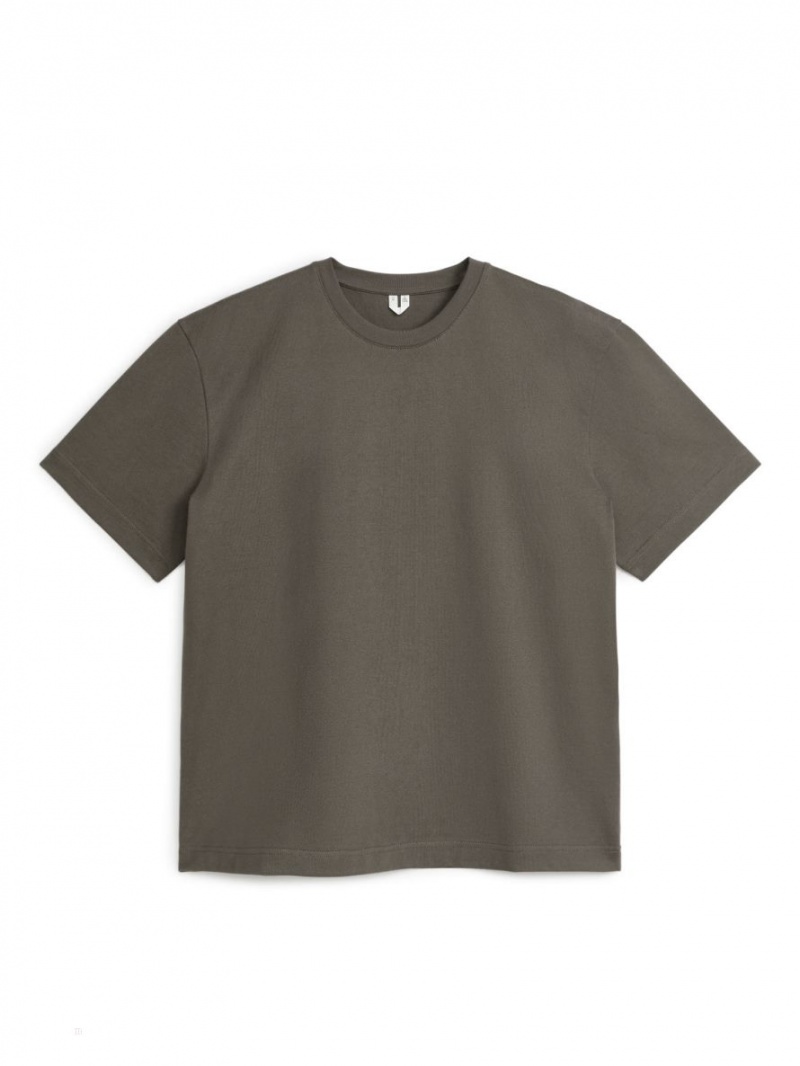 Tricouri Arket Oversized Heavyweight Barbati Gri | Romania-TGHL39278