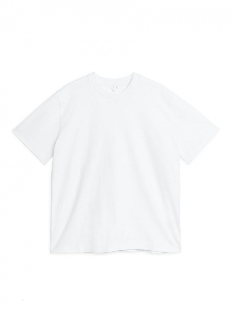 Tricouri Arket Oversized Heavyweight Barbati Albi | Romania-IYVG10256