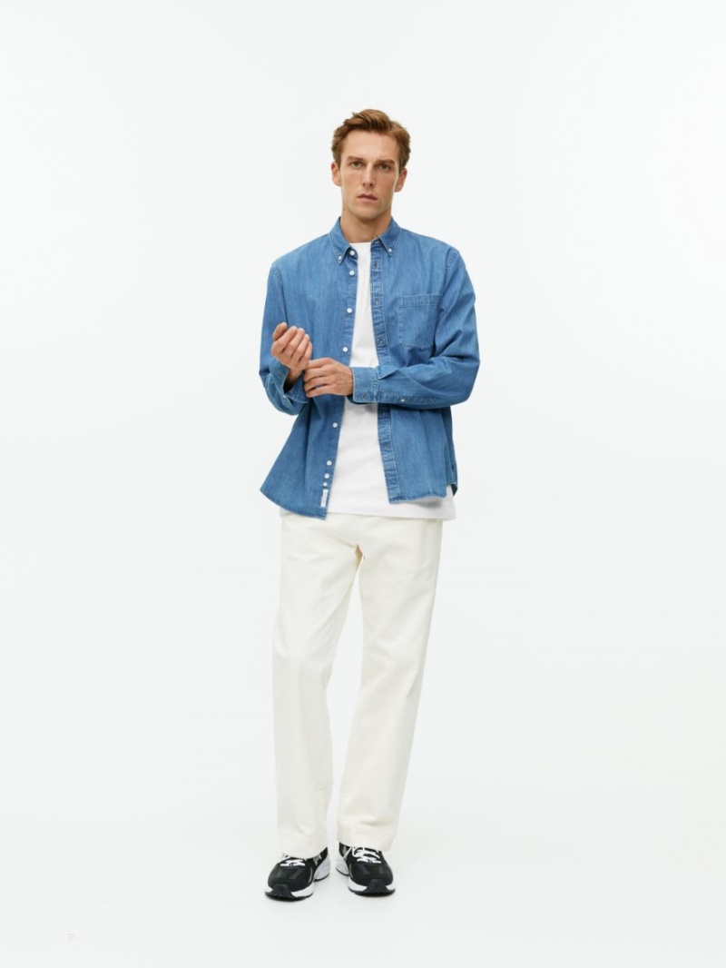 Tricouri Arket Oversized Heavyweight Barbati Albi | Romania-FGCD52486