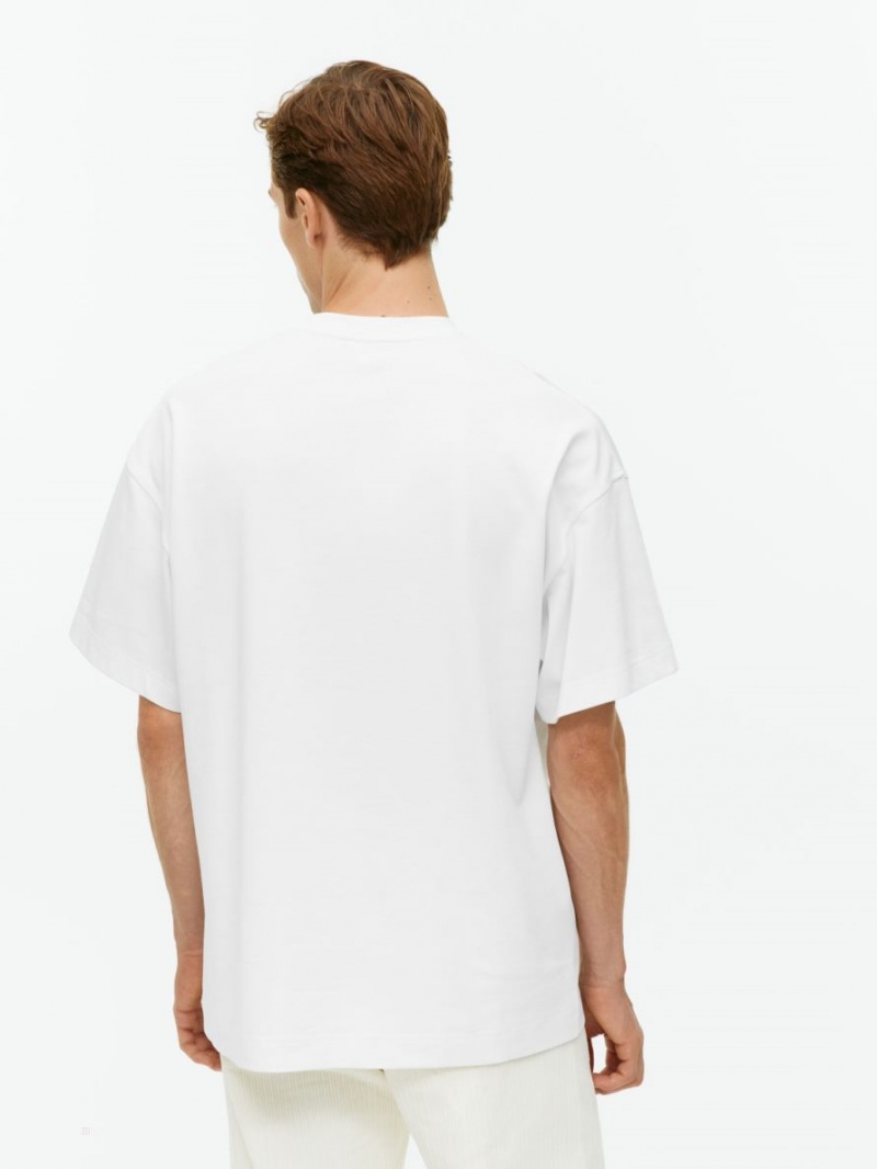 Tricouri Arket Oversized Heavyweight Barbati Albi | Romania-FGCD52486