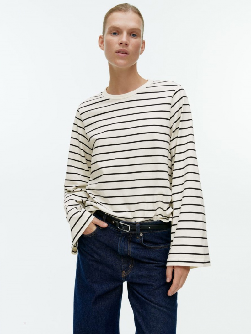 Tricouri Arket Oversized Long-Sleeve Dama Albi | Romania-IXEV67249