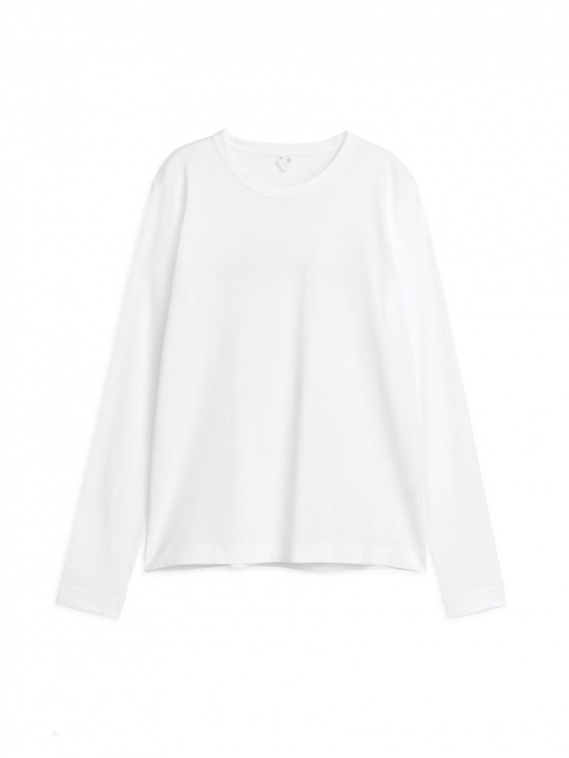 Tricouri Arket The Gentlewoman Long-Sleeved Dama Albi | Romania-WIQT12594