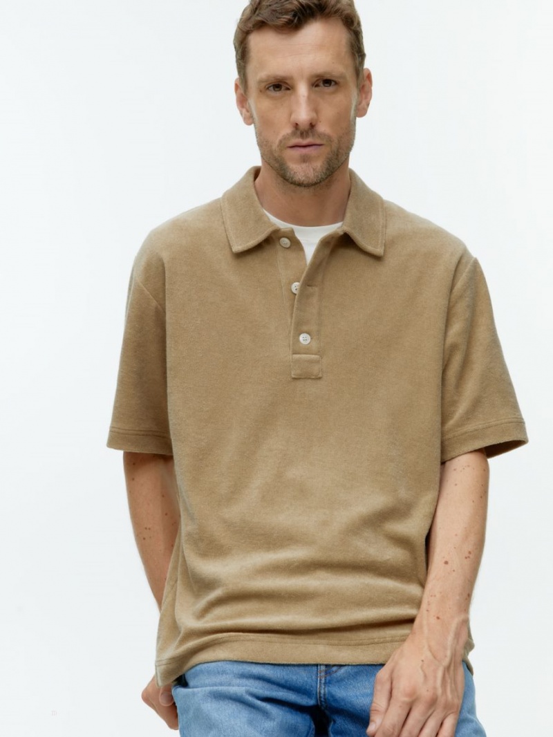 Tricouri Polo Arket Bumbac Towelling Barbati Bej | Romania-DNPK46390