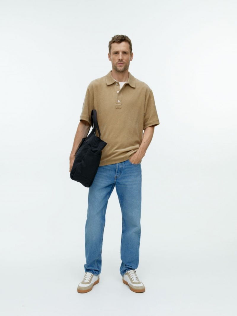 Tricouri Polo Arket Bumbac Towelling Barbati Bej | Romania-DNPK46390