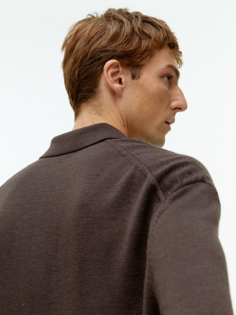 Tricouri Polo Arket Long-Sleeved Merino Barbati Maro | Romania-ZOAL95861
