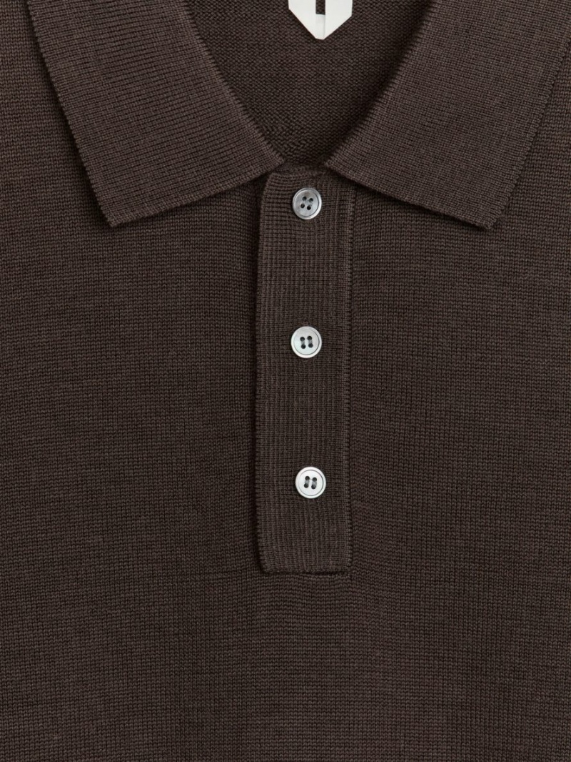 Tricouri Polo Arket Long-Sleeved Merino Barbati Maro | Romania-ZOAL95861